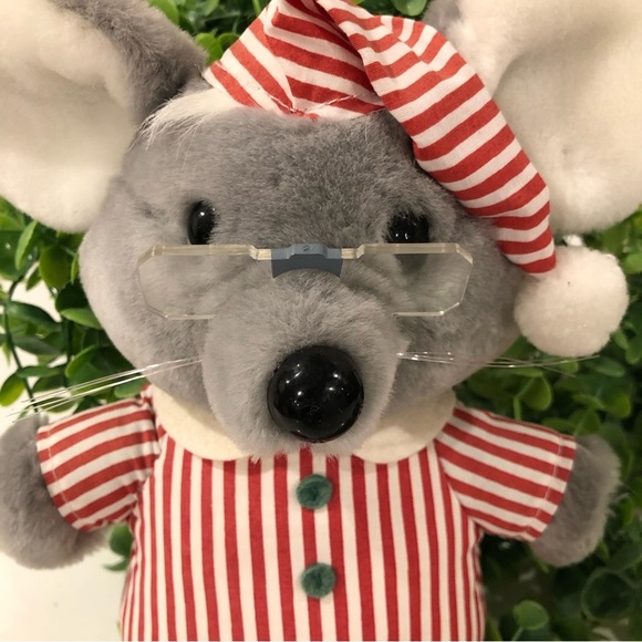 VTG  Dakin 1985 Fun Farm CHRIS Mouse Plush Pajamas Glasses EUC - Picture 2 of 6